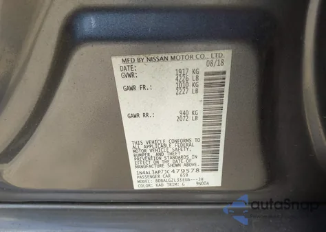 2018 Nissan Altima 2.5 S from USA, damaged, VIN 1N4AL3AP7JC479578
